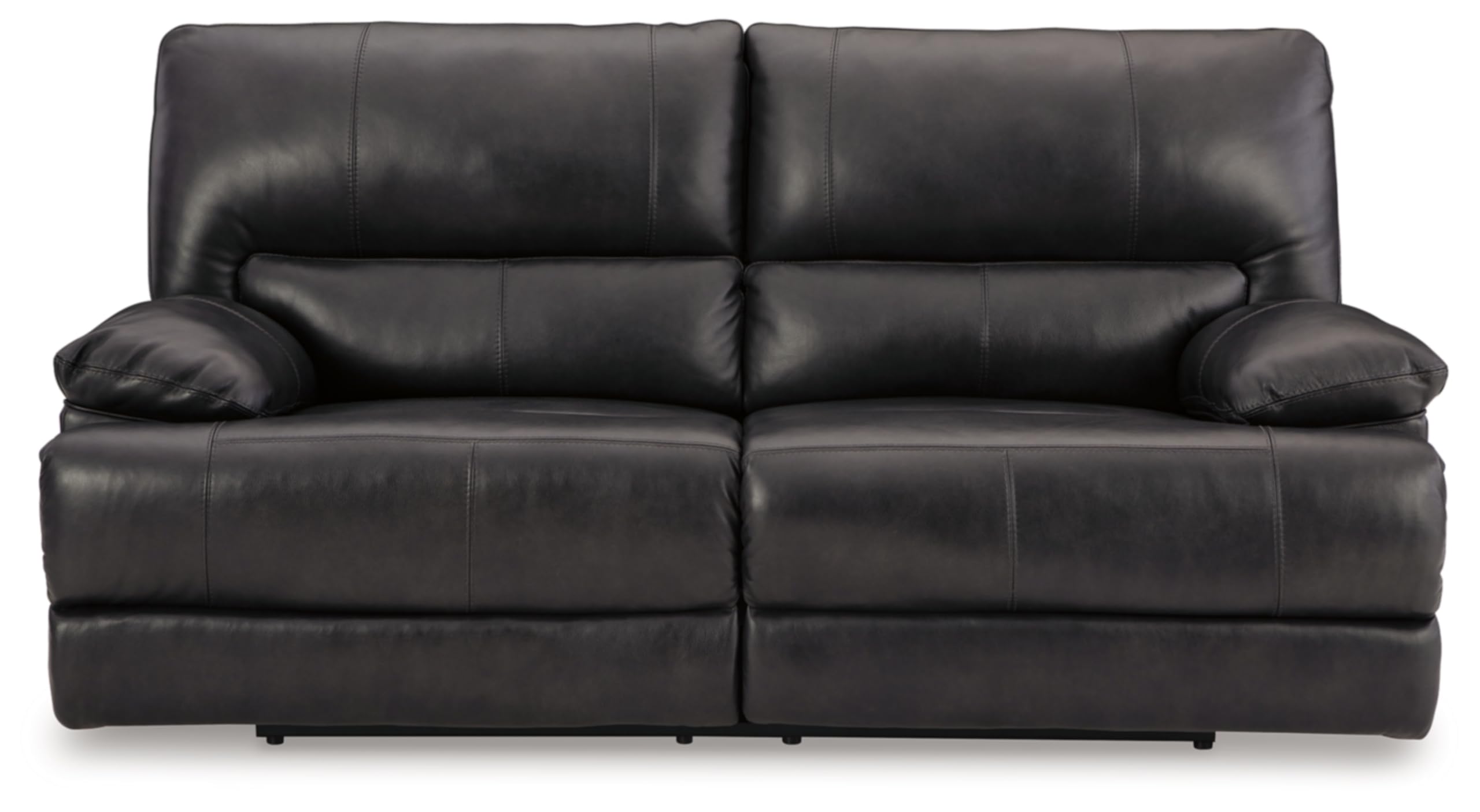 Signature Design by Ashley Mountainous Modern Leather Match Wall Hugger Power Reclining Sofa with Adjustable Headrest and USB Ports, Black