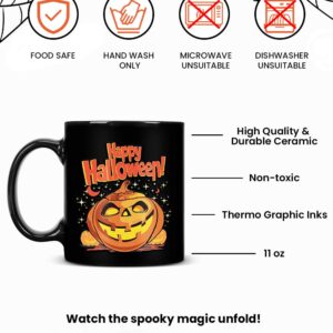 Cessfle Halloween Pumpkin Color Changing Mug, 11oz Halloween Heat Changing Coffee Mugs, Funny Halloween Mugs, Halloween Gifts For Kids Adult