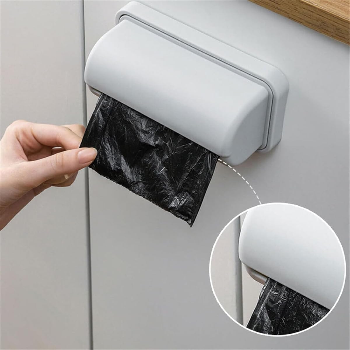 Fineliner Small Bin Liner Kit, Fineliner Bag Dispenser, Fine Liner Trash Bags Dispenser, Trash Can Liner Dispenser, Garbage Bag Dispenser for Inside Trash Can, Trash Liner Dispenser (white+white)