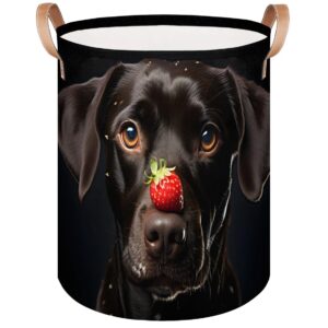 tulimet black labrador laundry basket waterproof laundry hamper with handles decorative storage basket dirty clothes hamper for bathroom bedroom