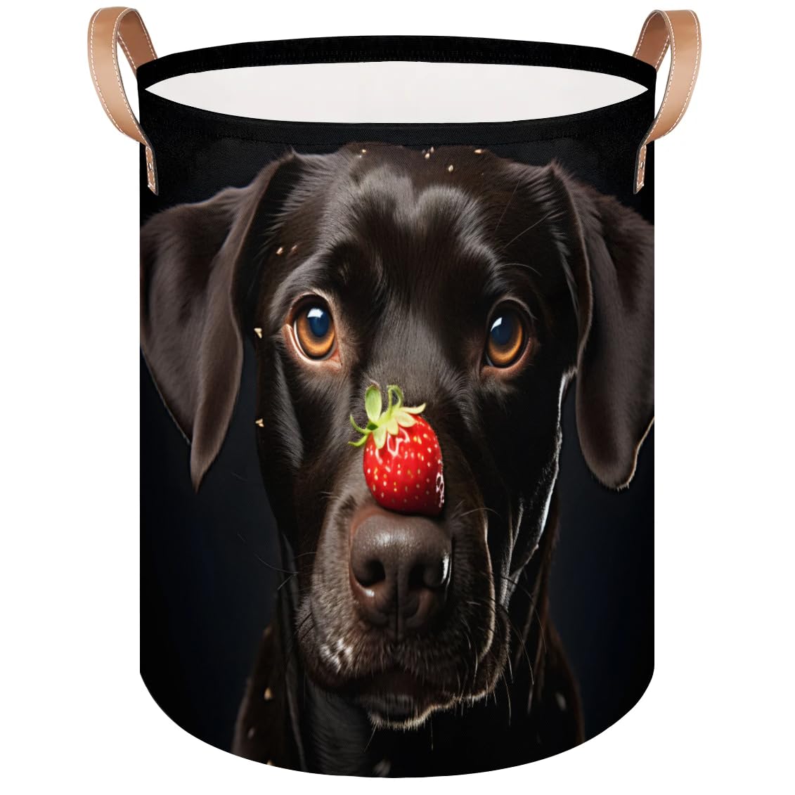 TULIMET Black Labrador Laundry Basket Waterproof Laundry Hamper with Handles Decorative Storage Basket Dirty Clothes Hamper for Bathroom Bedroom