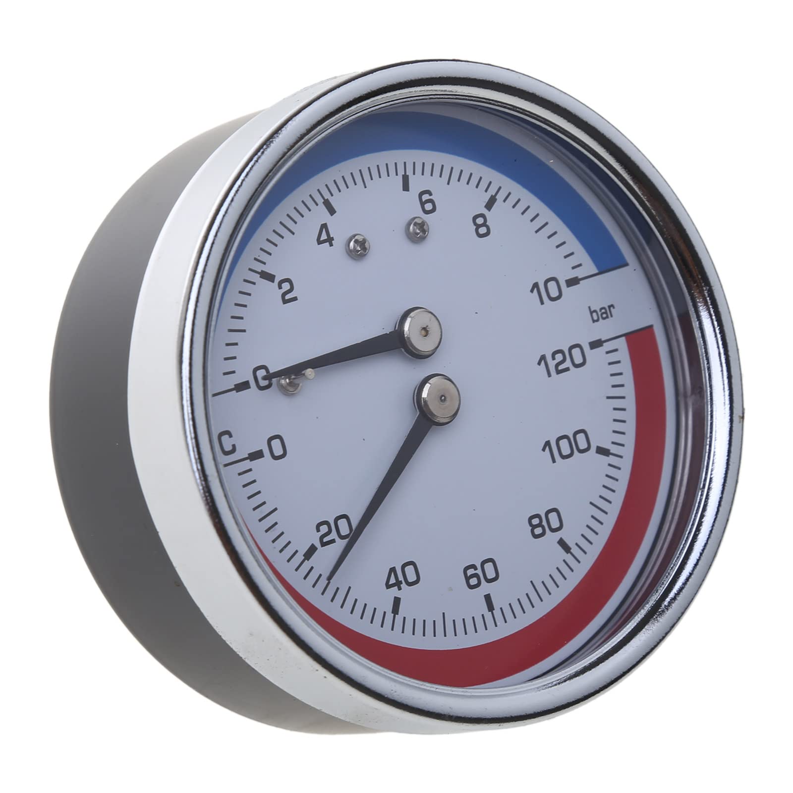 EAJORN Compact Thermo-Manometer Boiler Temperature Pressure Gauge Mearsuring 0-10 0-120 ℃ Suitable for Floor Heating