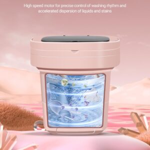 Portable Washing Machine, 11L Upgraded Large Capacity Foldable Mini Washer, Small Washing Machine for Apartments Travel Laundry Camping RV Dorm, Pink