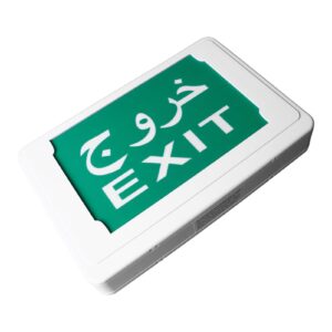 Green LED Exit Indicator Light, Wall Mounted Emergency Exit Sign with Built,in Battery, AC85,265V, Ideal for Safety in Corridors and Stairwells