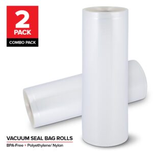 8" & 11" x 50' Vacuum Seal Bags Rolls (Combo Pack), Vacuum Seal Bags for Food Saver, Freezer, Microwave, and Boil Safe Vacuum Sealer Bags Rolls