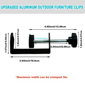 Adjustable Furniture Clips Metal Sectional Patio Couches Connectors 3 inch Wicker Chair Fasteners Clamps 4 Sets