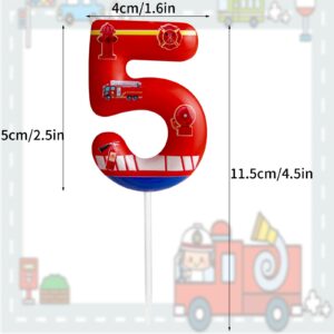 3rd Birthday Candle Firetruck Number 3 Candle Fire Truck Cake Decoration Birthday Party Supplies Red Firefighter Extinguisher Themed Cake Topper Decorations for Kids Boy Girl Party Decor Supplies