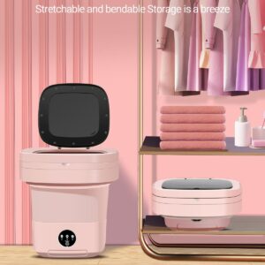 Portable Washing Machine, 11L Upgraded Large Capacity Foldable Mini Washer, Small Washing Machine for Apartments Travel Laundry Camping RV Dorm, Pink