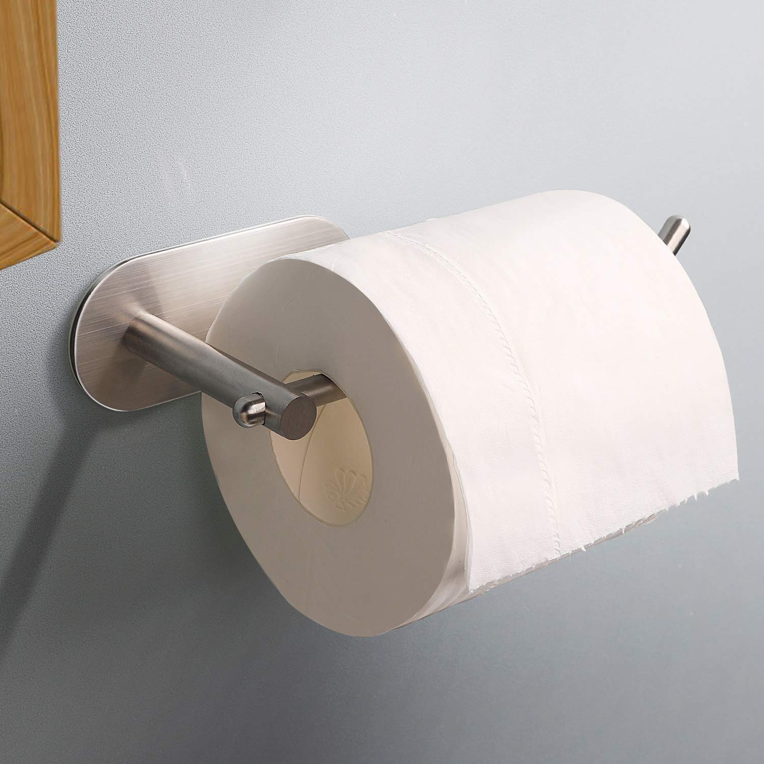 HOUSIM Toilet Paper Holder, Self Adhesive Rustproof Stainless Steel Tissue Roll Holders Wall Mount, Toilet Paper Holder Storage Dispenser