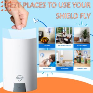 SHIELDFLY | Fly Trap Indoor, Gnat Killer Indoor, Fly Traps Indoor for Home, Highly Effective UV Light, Flying Insect Trap, Flies, Fruit Flies, Gnats & Other Flying Insects (1 Device + 4 Cartridges)