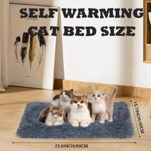 YedsIntu 2 PCS Self Warming Cat Bed, Cat Dog Pet Mat for Sleeping, Soft Plush Self Heating Cat Pad Calming Cat Bed Mat for Indoor Outdoor, Anti-Slip Pet Cushion (24"×16")