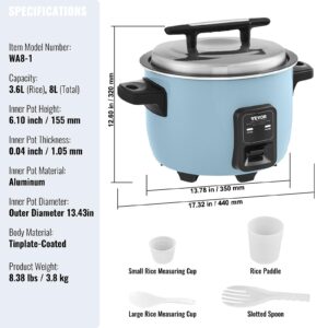 VEVOR Commercial Rice Cooker, 8.45Qt/40 Cups Cooked Rice, Large Rice Cooker and Warmer with Nonstick Inner Pot, Fast Cooking and 24-Hour Keep Warm, with Rice Cup and Paddle, for Restaurant