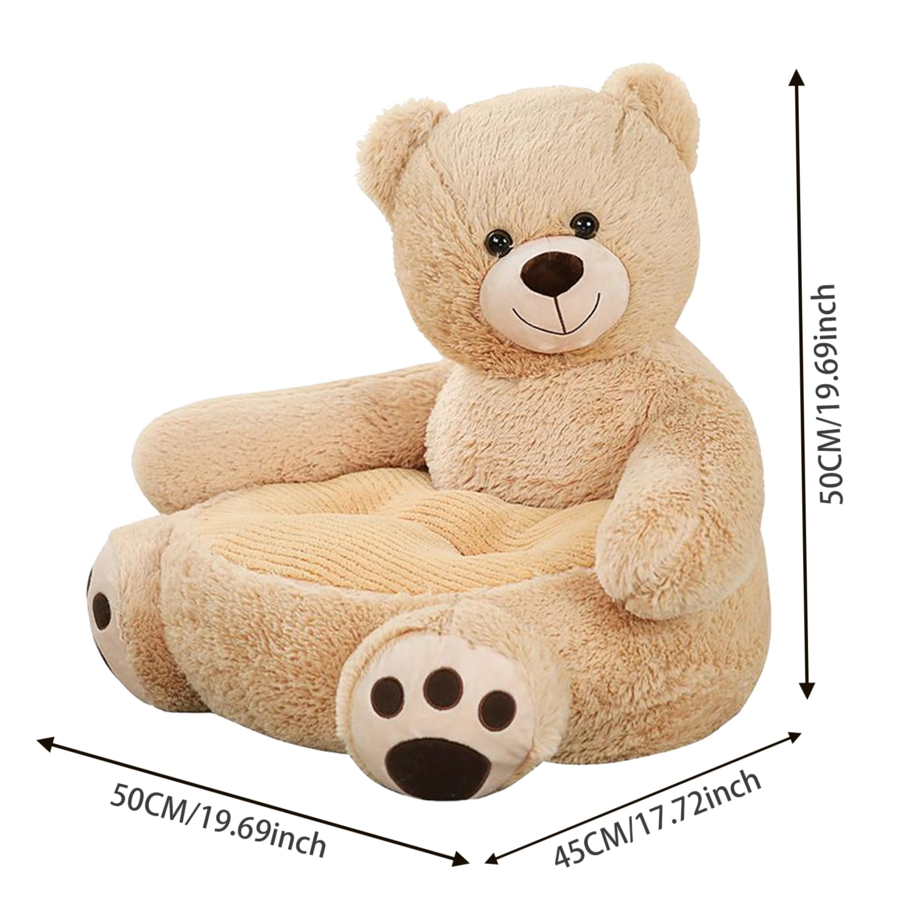 Eaarliyam Children's Sofas, Kids Sofa Cute Cartoon Bear Toddler Armchair 20x20x18 Inch Plush Animal Play Sofa for Baby Bedroom Furniture Home Decor, Toddler Armchair