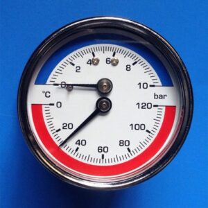 EAJORN Compact Thermo-Manometer Boiler Temperature Pressure Gauge Mearsuring 0-10 0-120 ℃ Suitable for Floor Heating