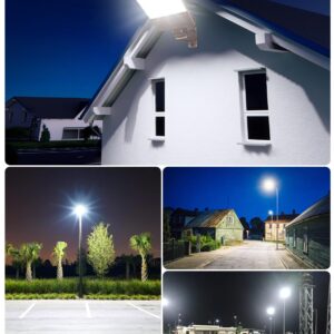 LED Parking Lot Light 150W 120W 90W Tunable, LED Shoebox Light 5700K 5000K 4500K Adjustable Arm&Slip Fitter, DLC Listed Outdoor Pole Light with Photocell, IP65 Commercial Street Area Flood Lighting