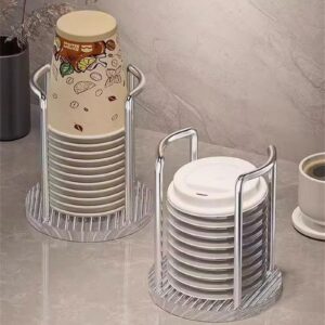 RIOAME Practical Cup Dispenser Cup Stand Convenient Cup Rack Sturdy Cup Display Shelf for Kitchens and Cafeterias