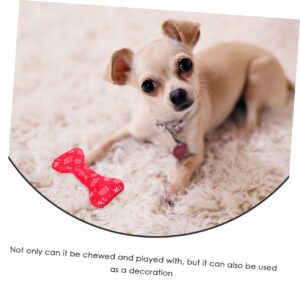 BESPORTBLE Christmas Dog Toy Christmas Dog Squeaky Toys Stuffed Colllar Shaped Dog Toys Squeaky Pet Toy Bite Toy for Pet Dog Dental Chew Toys Interactive Dogs Toy Bone Chewing Toy Red Plush