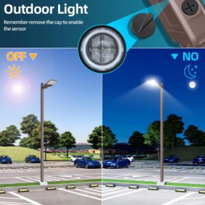 LED Parking Lot Light 150W 120W 90W Tunable, LED Shoebox Light 5700K 5000K 4500K Adjustable Arm&Slip Fitter, DLC Listed Outdoor Pole Light with Photocell, IP65 Commercial Street Area Flood Lighting