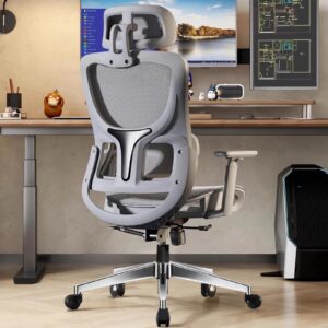 hdhnba ergonomic office chair,high back mesh desk chair with 3d armreat adjustable headrest, reclining comfy computer gaming chair with lumbar support, tilt function