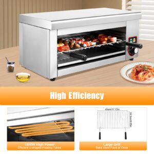 1500W 110V Electric Cheese Melter Cheesemelter Stainless Steel Cheese Melting Machine Countertop Salamander Broiler Grill Commercial Household Electric Wall-Mounted BBQ Gril