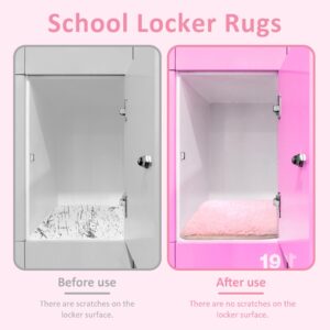 2 Pcs School Locker Rugs,12''Soft Fluffy Faux Fur Area Carpet with Anti-Slip Layer,Tie-dye Square Locker Decorations Aesthetic Nail Photography for Girls (Pink, 12×12in)