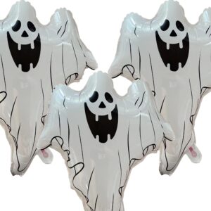 halloween ghost balloons, 3 pcs large balloons for halloween, halloween themed party decoration, scary party supplies decorations, halloween party decorations.