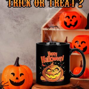 Cessfle Halloween Pumpkin Color Changing Mug, 11oz Halloween Heat Changing Coffee Mugs, Funny Halloween Mugs, Halloween Gifts For Kids Adult