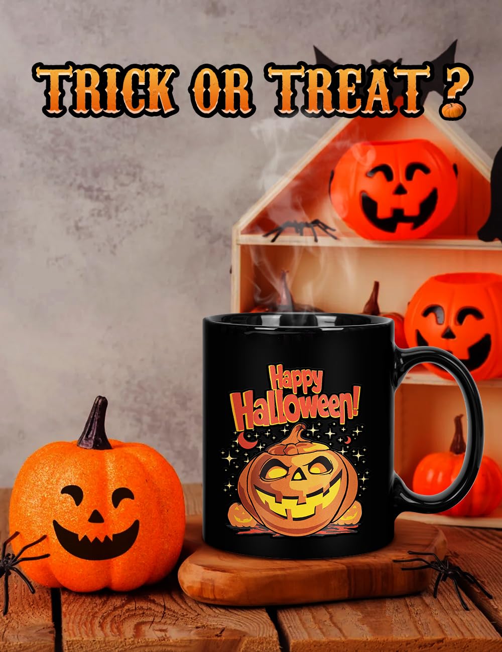 Cessfle Halloween Pumpkin Color Changing Mug, 11oz Halloween Heat Changing Coffee Mugs, Funny Halloween Mugs, Halloween Gifts For Kids Adult