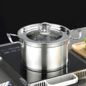 STOCKPOT Stock Pot with Lid - Stainless Steel Stockpot, Cooking Pot, Soup Pot with Lid, Small Pots for Cooking, Induction Pot Stew Pot Pozole Pot