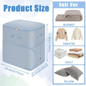 Ultra Space Saving Self Compression Organizer,Comforter Storage Bag,Self Compression Moving Organizer Bags for Comforters,Quilts,Blankets,Bedding Storage (Blue,X-L-52 * 42 * 60cm)