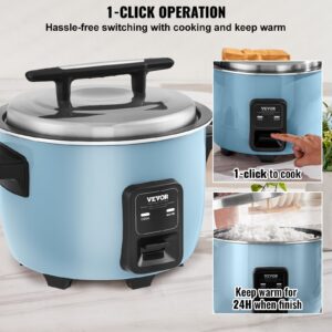 VEVOR Commercial Rice Cooker, 13.74Qt/60 Cups Cooked Rice, Large Rice Cooker and Warmer with Nonstick Inner Pot, Fast Cooking and 24-Hour Keep Warm, with Rice Cup and Paddle, for Restaurant