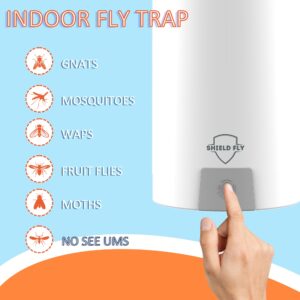 SHIELDFLY | Fly Trap Indoor, Gnat Killer Indoor, Fly Traps Indoor for Home, Highly Effective UV Light, Flying Insect Trap, Flies, Fruit Flies, Gnats & Other Flying Insects (1 Device + 4 Cartridges)