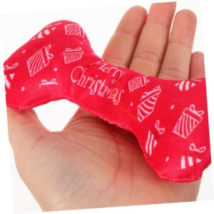 BESPORTBLE Christmas Dog Toy Christmas Dog Squeaky Toys Stuffed Colllar Shaped Dog Toys Squeaky Pet Toy Bite Toy for Pet Dog Dental Chew Toys Interactive Dogs Toy Bone Chewing Toy Red Plush