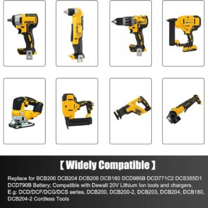 20V 8.0Ah Replacement for Dewalt 20V Max Battery, Compatible with Dewalt 20V Battery Max XR Cordless Tools DCB206 DCB200 DCB201 DCB204 DCB207 DCD/DCF/DCG Series 2Pack