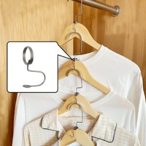 T Tulead Hanger Connector Hooks Stainless Steel Extender Hooks Closet Space Saver Mini Silver Cascading Hanger Hook 20PCS