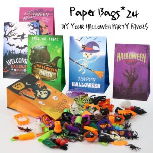 306 PCS Halloween Party Favors Bulk, Halloween Goodie Bags Fillers for Trick or Treat, Fidget Toys Bulk, Halloween Treats Non Candy Carnival Treasure Box Classroom School Kids Adults Prizes Gifts