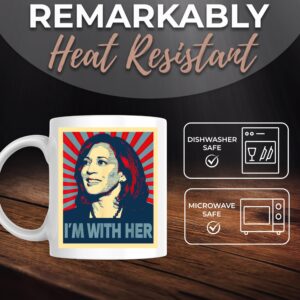 Ad Astra Graphics I'm With Her Harris Pop Art - Kamala Harris Walz Waltz 2024 Presidential Campaign - 11 Oz Coffee Mug - Premium Ceramic Dye Sublimation Mug - Printed In The USA AAMG0605