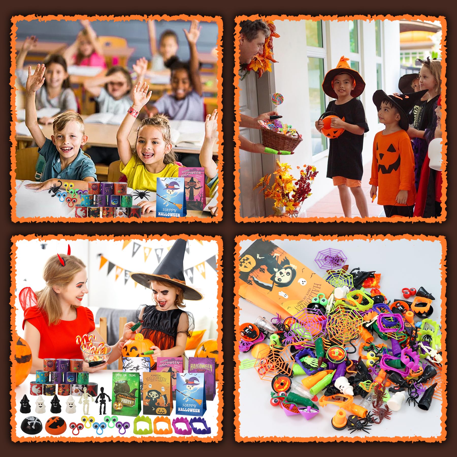 306 PCS Halloween Party Favors Bulk, Halloween Goodie Bags Fillers for Trick or Treat, Fidget Toys Bulk, Halloween Treats Non Candy Carnival Treasure Box Classroom School Kids Adults Prizes Gifts