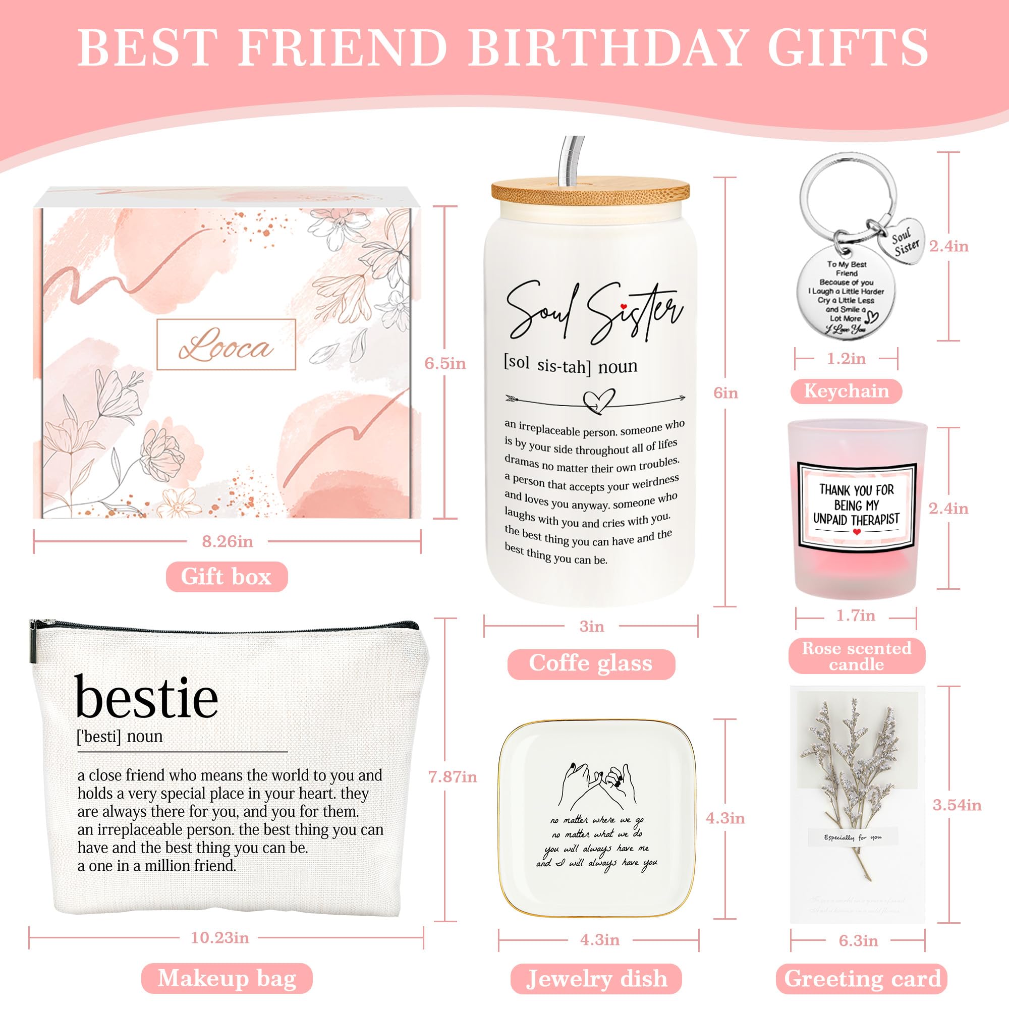 Best Friend Birthday Gifts for Women Friendship Gifts for Women Bestfriend Birthday Gifts for Best Friend Woman Soul Sister Gifts for Women Bestie Birthday Gifts for Women Bff Close Friends Female