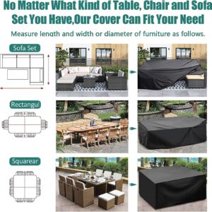 Outdoor Furniture Covers 63"L x 43"W x 16"H Patio Furniture Set Covers,Outdoor Furniture Covers for Table and Chairs,Waterproof Patio Furniture Cover 420d, Large Patio Covers for Outdoor Furniture