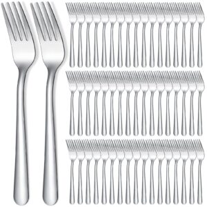 minatee 200 pcs dinner forks bulk set 8 inches stainless steel metal forks silverware table forks set mirror polished salad flatware forks for home restaurant kitchen