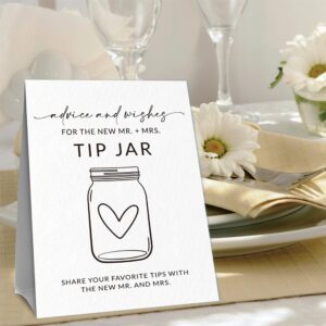 Advice & Wishes Card Kit - 1 Standing Sign & 3 Type Of Advice Cards (15Pcs Each) For Newlyweds, Engagement, Bride & Groom, Date Night Cards, Love Is A Journey, Wedding Party Supplies (White) - C01