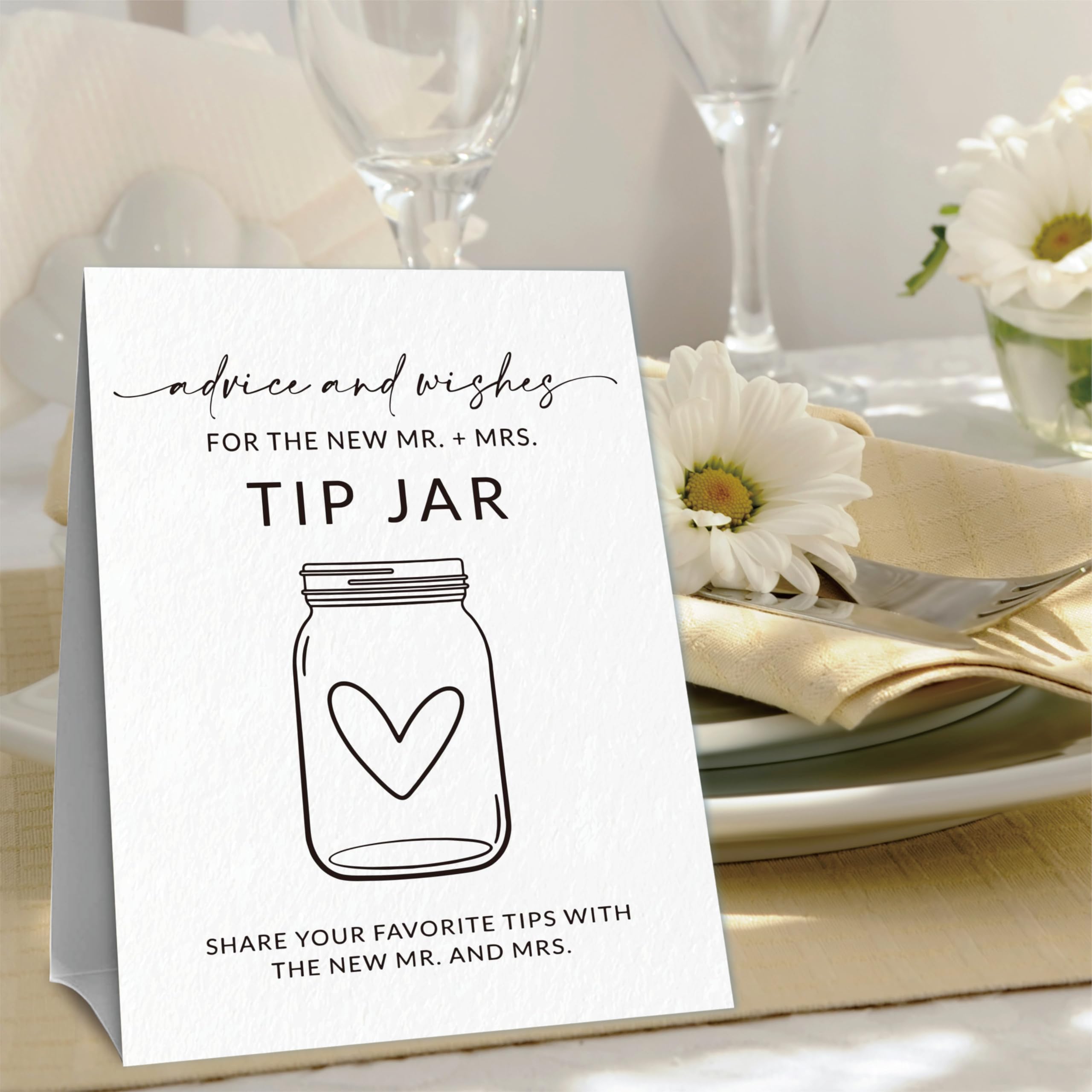 Advice & Wishes Card Kit - 1 Standing Sign & 3 Type Of Advice Cards (15Pcs Each) For Newlyweds, Engagement, Bride & Groom, Date Night Cards, Love Is A Journey, Wedding Party Supplies (White) - C01