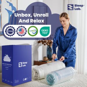 Sleep Lab Dual Layer 4 Inch Memory Foam Mattress Topper - Queen Mattress Topper - Cooling Mattress Topper for Back Pain - 3 Inch Cooling Gel Memory Foam, Ultrasoft Support + 1 Inch Fluffy Pillow Top