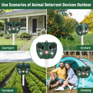 Solar Ultrasonic Animal Repeller,2024 Upgrade Cat Repellent Outdoor,Solar Outdoor Animal Repeller Squirrels Repellent with Motion Sensor and Flashing Lights,Dog Repellent,Repel Raccoon,Skunk,Squirrels