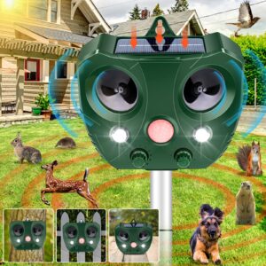 solar ultrasonic animal repeller,2024 upgrade cat repellent outdoor,solar outdoor animal repeller squirrels repellent with motion sensor and flashing lights,dog repellent,repel raccoon,skunk,squirrels