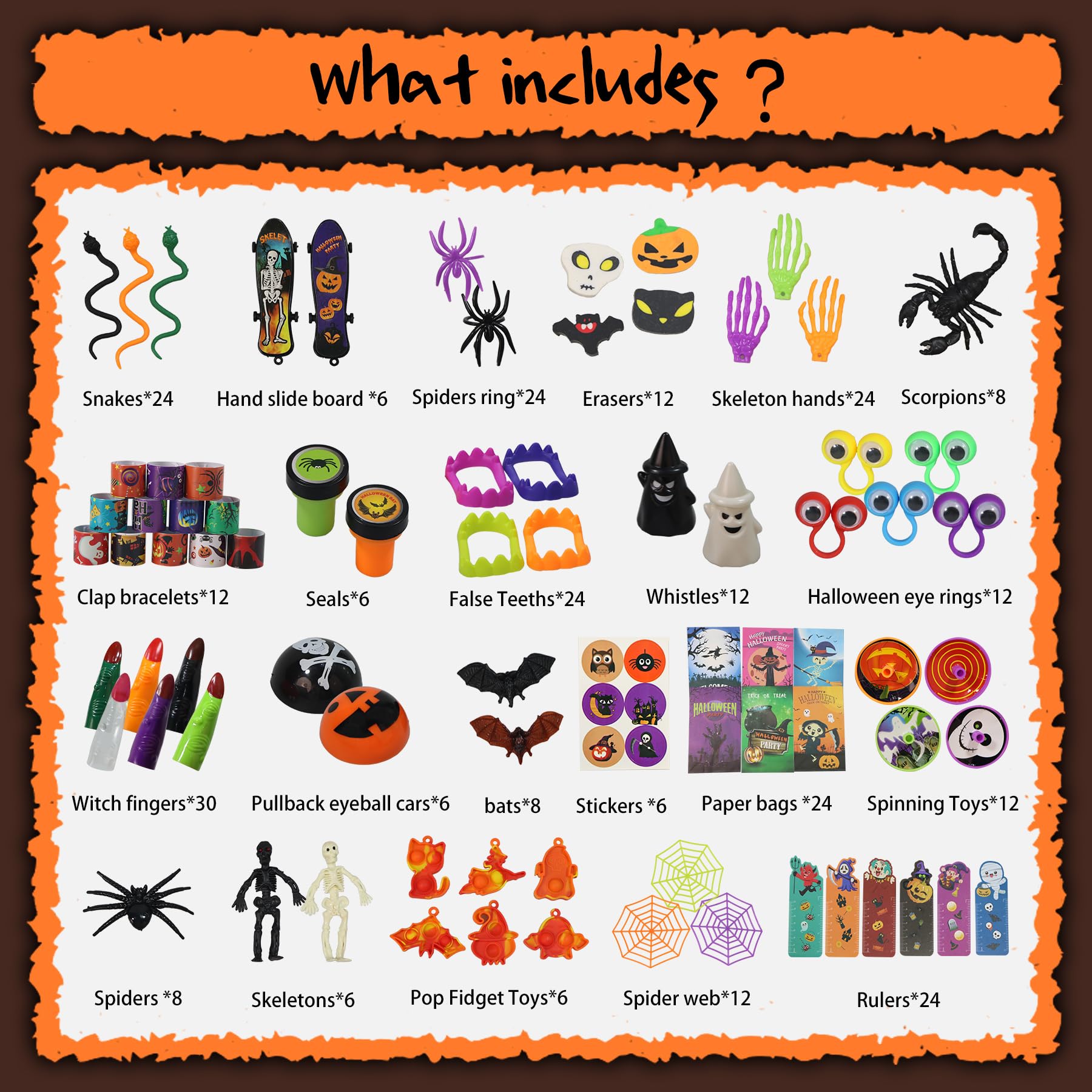 306 PCS Halloween Party Favors Bulk, Halloween Goodie Bags Fillers for Trick or Treat, Fidget Toys Bulk, Halloween Treats Non Candy Carnival Treasure Box Classroom School Kids Adults Prizes Gifts