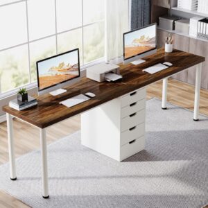 Tribesigns Two Person Computer Desk with 5 Drawers, 78.7 Inches Extra Long Double Office Desk, Modern Simple Double Computer Desk Study Writing Table Workstation for Home Office