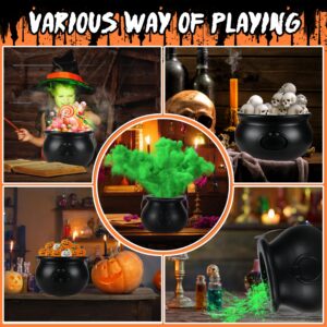 Halloween Large Cauldron Kettles, 4 in 1 [12.6"+7.7" +5.7"+ 5.7 "] Witch Cauldrons, Plastic Black Witch Pot, Treats & Punch Bowl , Candy Holder, Halloween Party Favor for Indoor Outdoor Decoration