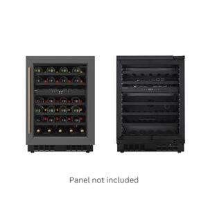 KoolMore KM-CW46DZ-BPR Reserve 24 in. Under-Counter Panel Ready Dual Zone Built-in Wine Cooler with Black Shelves and 45 Bottle Capacity